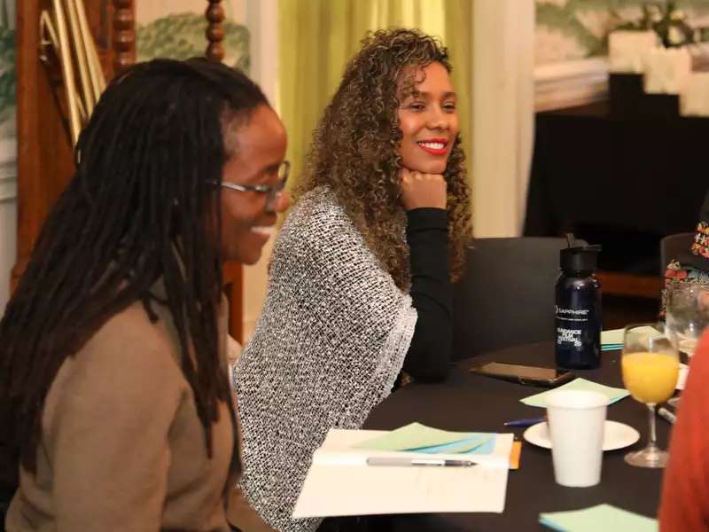 Debra Souza Silva and guest at the 2019 Works in Progress Pitch Program