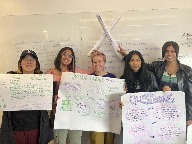 [Image description: Group of students with their finished Finding Your Place in the Social Change Ecosystem projects]